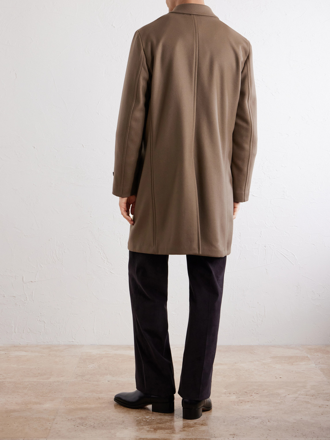 Boglioli Wool-blend Felt Coat In Neutrals