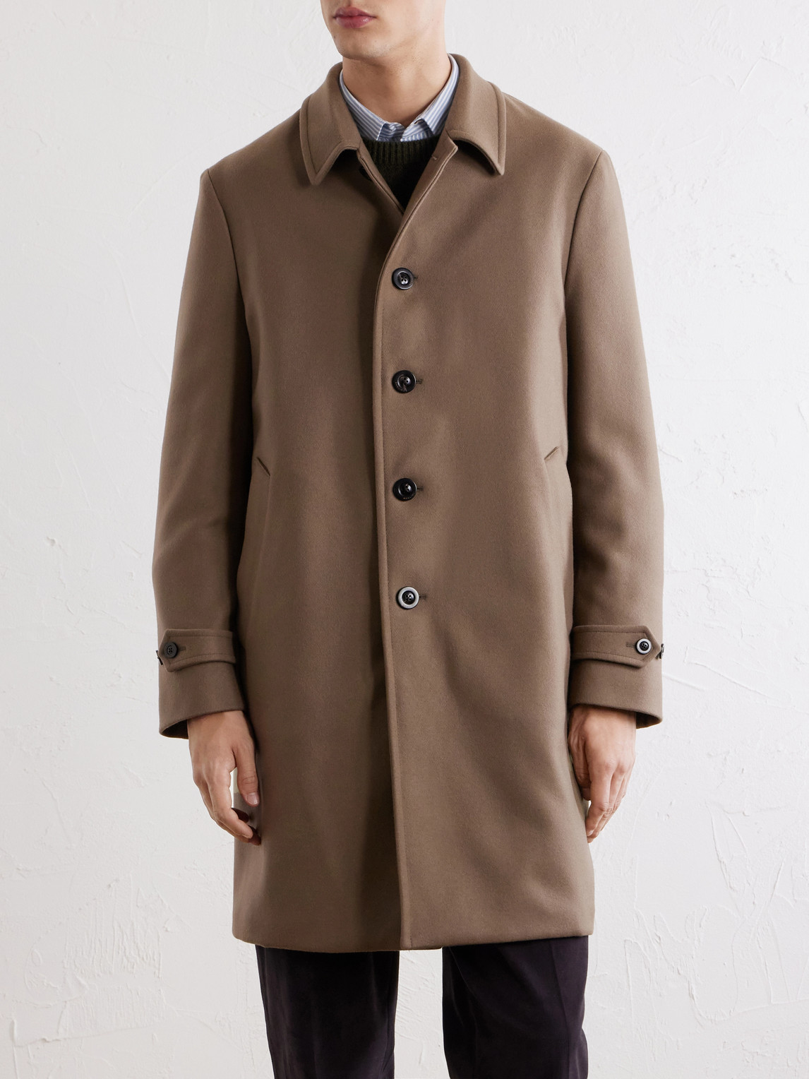 Boglioli Wool-blend Felt Coat In Neutrals