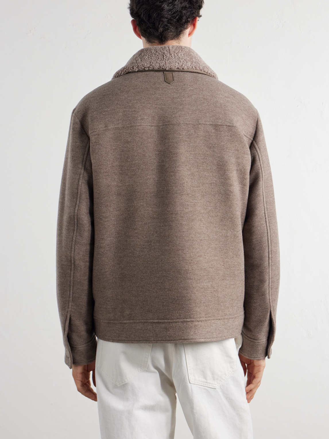 Shearling-Trimmed Wool And Cashmere-Blend Bomber Jacket