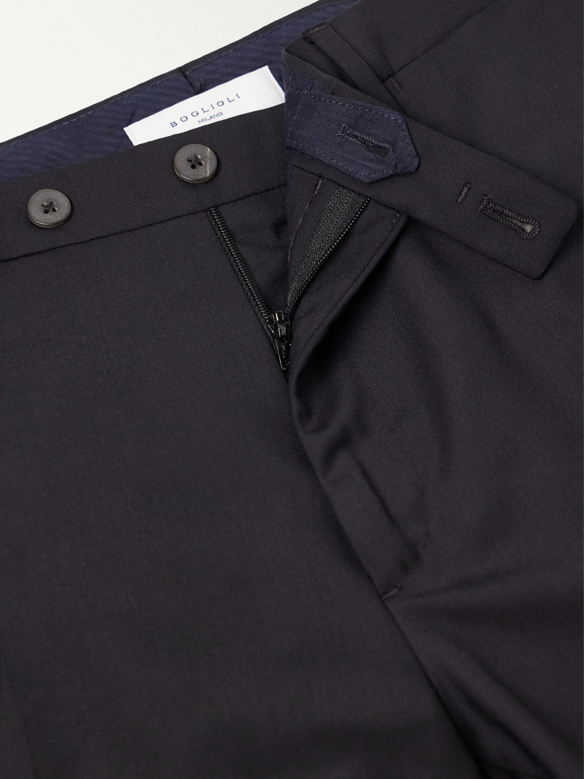 Straight-Leg Wool Suit Trousers