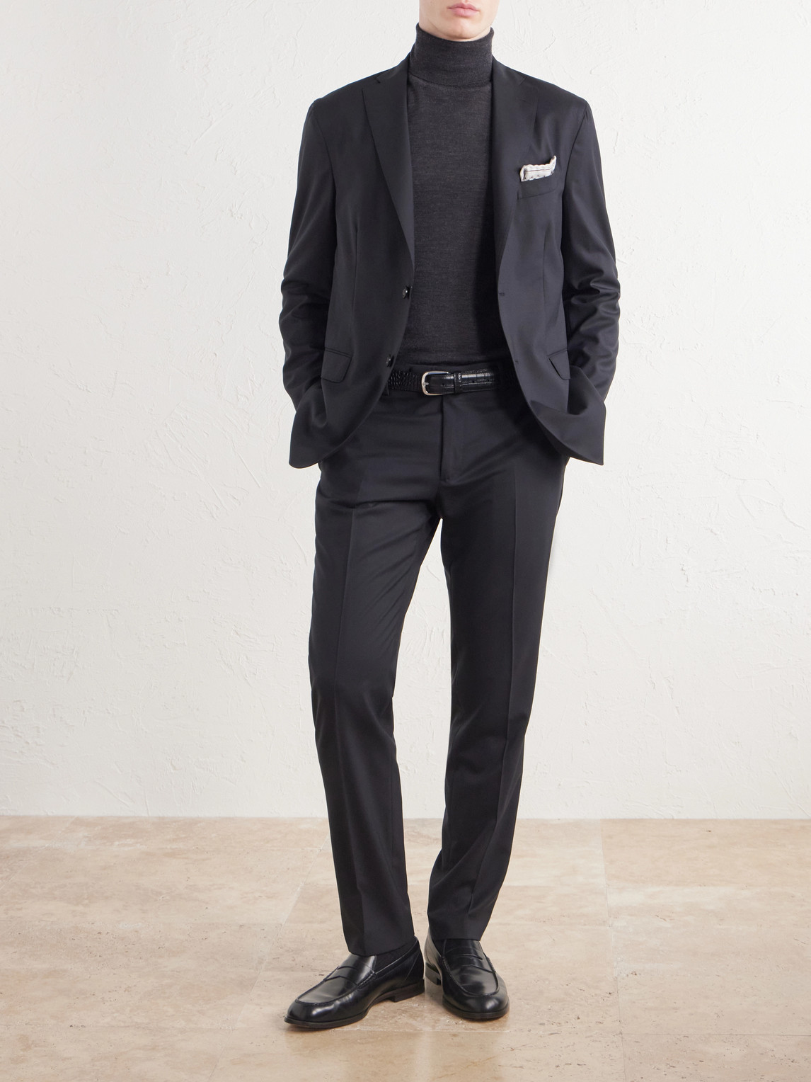 Straight-Leg Wool Suit Trousers
