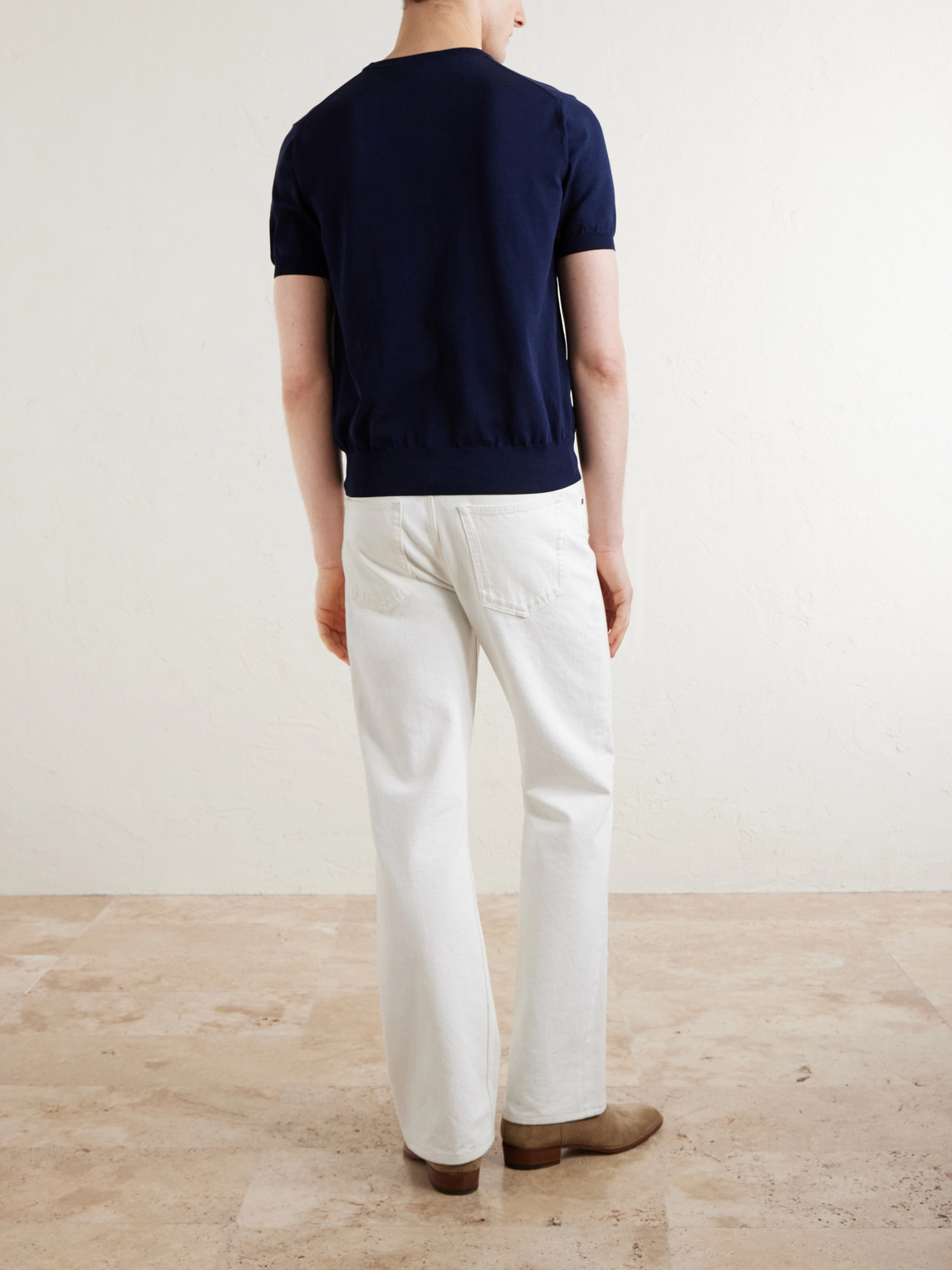  Canali - Knitted Cotton T-shirt - Men - Blue - It 46 