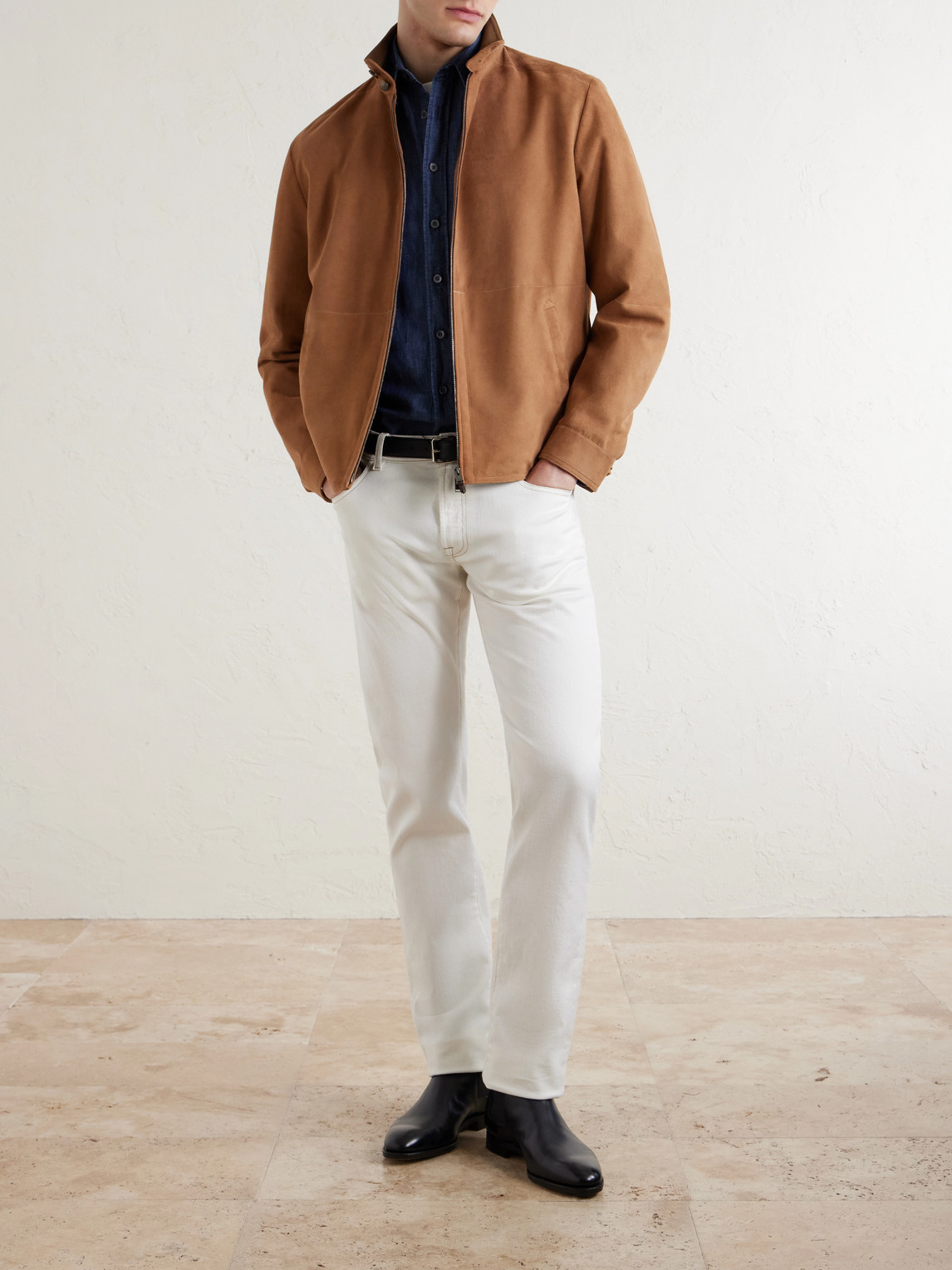 Suede Harrington Jacket