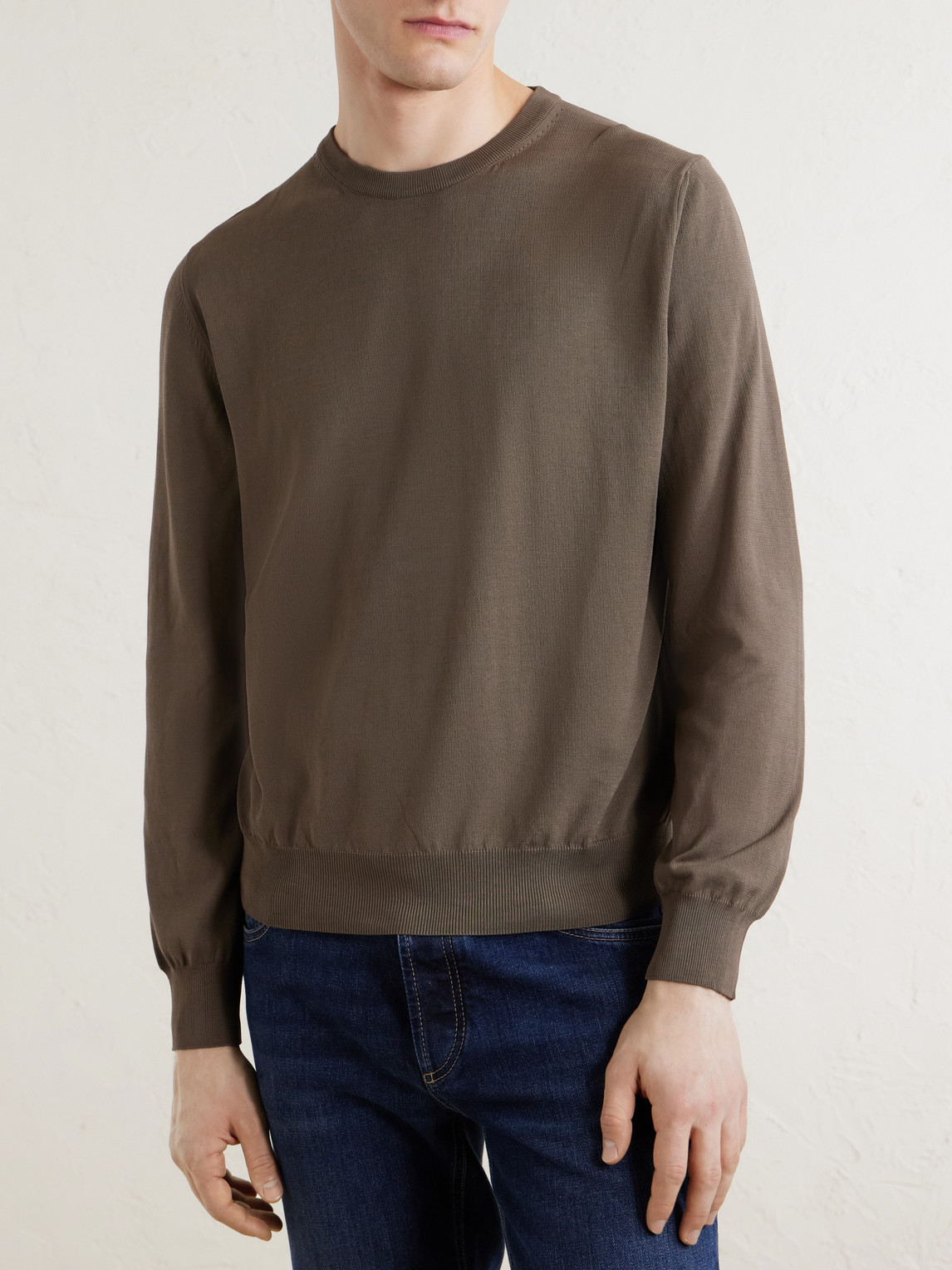  Canali - Cotton Sweater - Men - Brown - It 46 