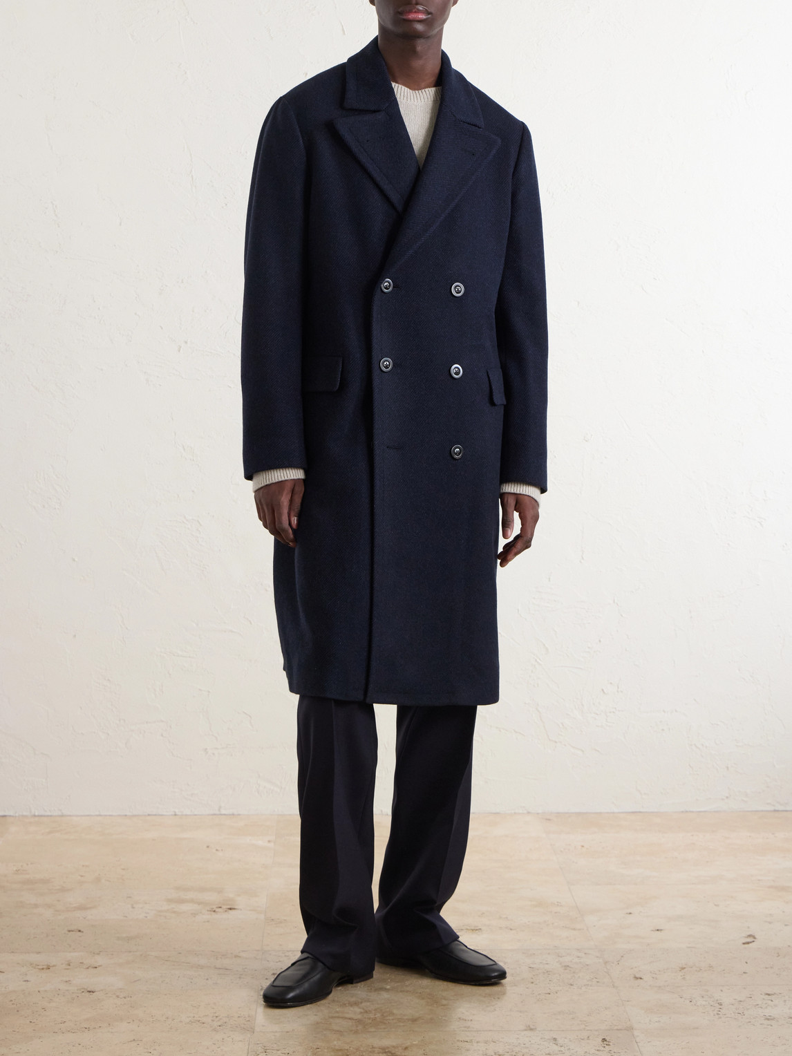 Double-Breasted Virgin Wool And Cashmere-Blend Twill Coat