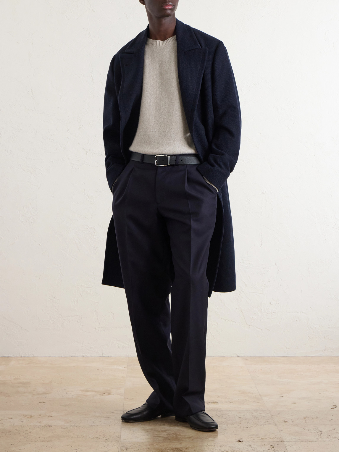 Double-Breasted Virgin Wool And Cashmere-Blend Twill Coat