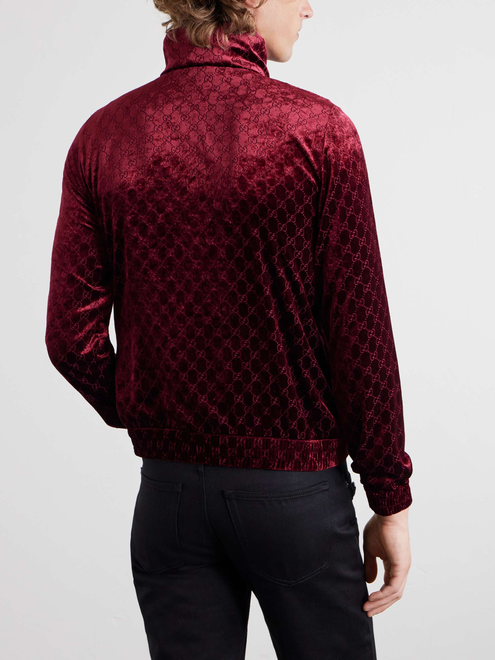 GUCCI Logo-Jacquard Velvet Jacket for Men | MR PORTER