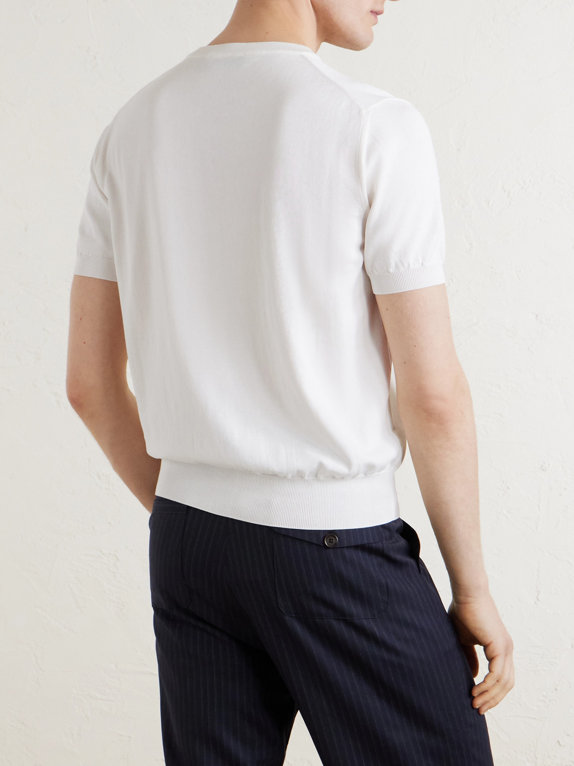 Canali Plain Cotton-jersey T-shirt In Red