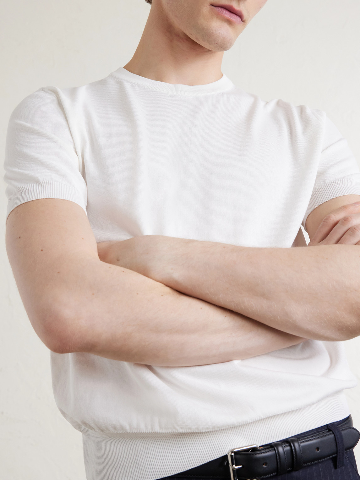 Canali Plain Cotton-jersey T-shirt In Red
