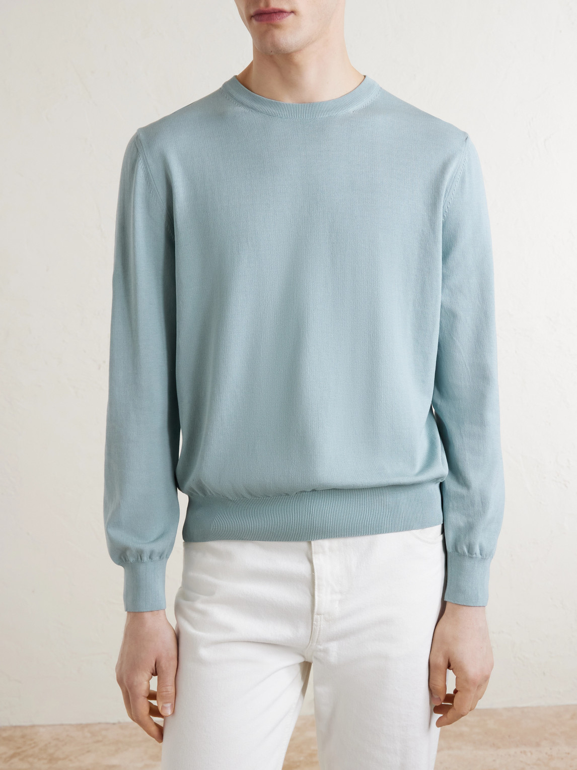  Canali - Cotton Sweater - Men - Blue - It 46 
