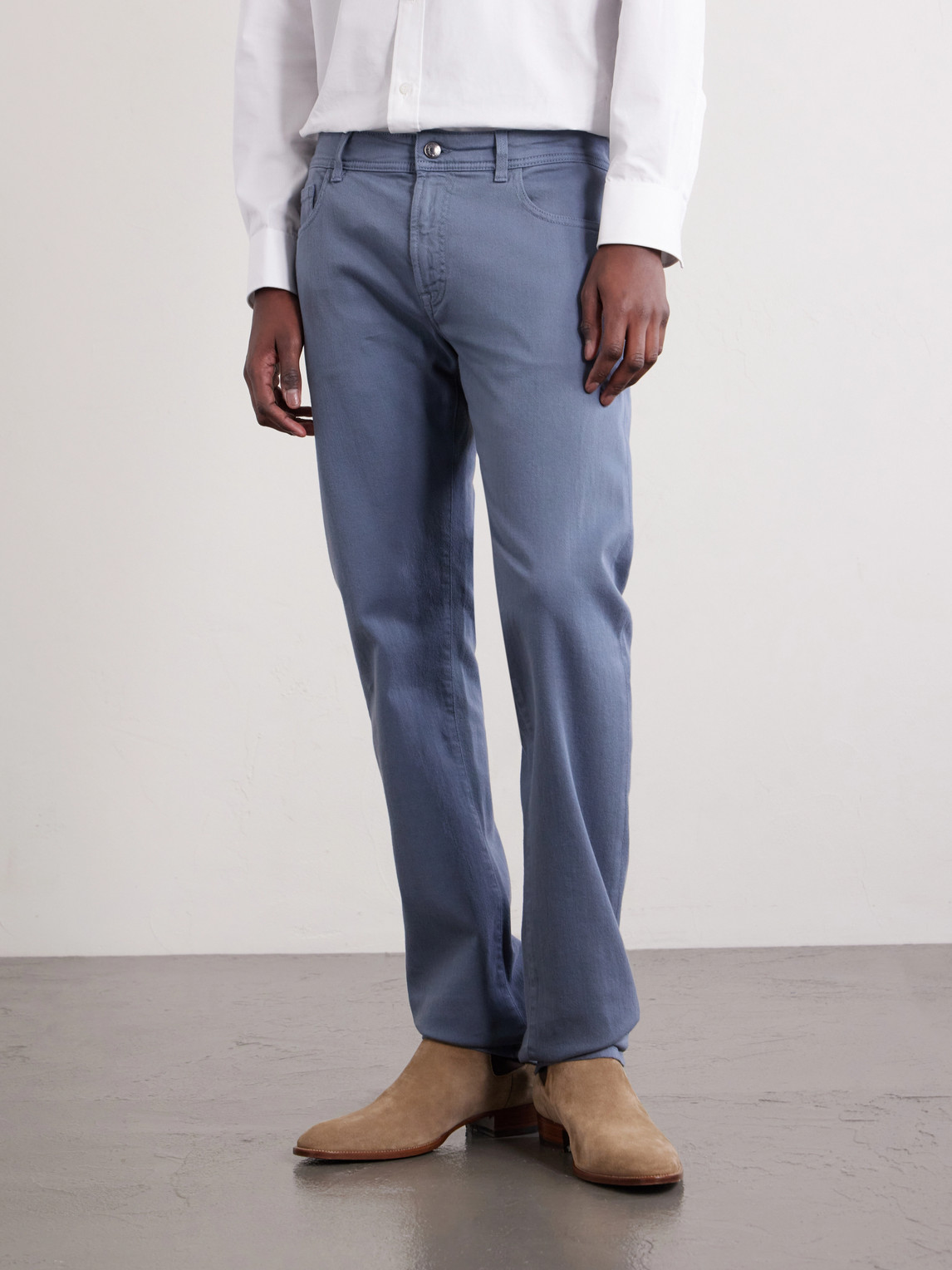 Straight-Leg Garment-Dyed Stretch Jeans