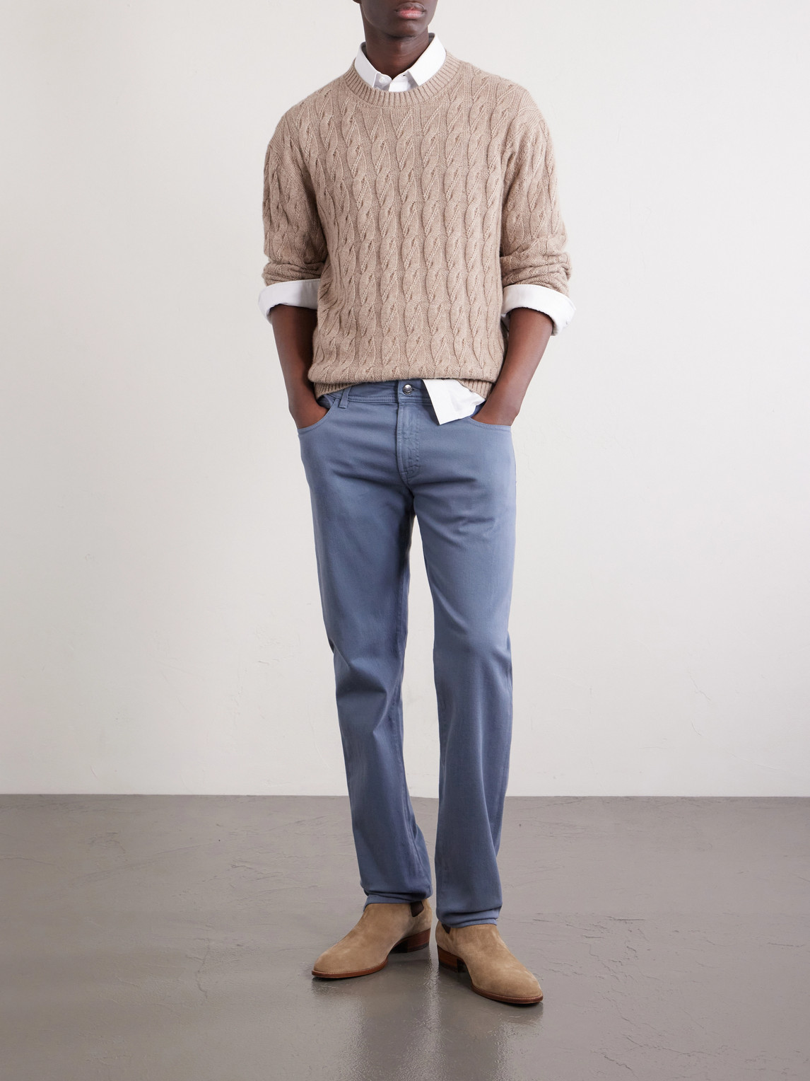 Straight-Leg Garment-Dyed Stretch Jeans
