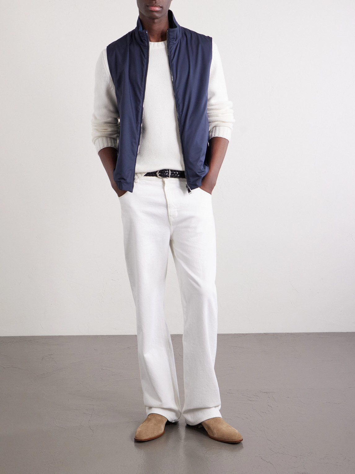 Canali Shell Gilet In Blue