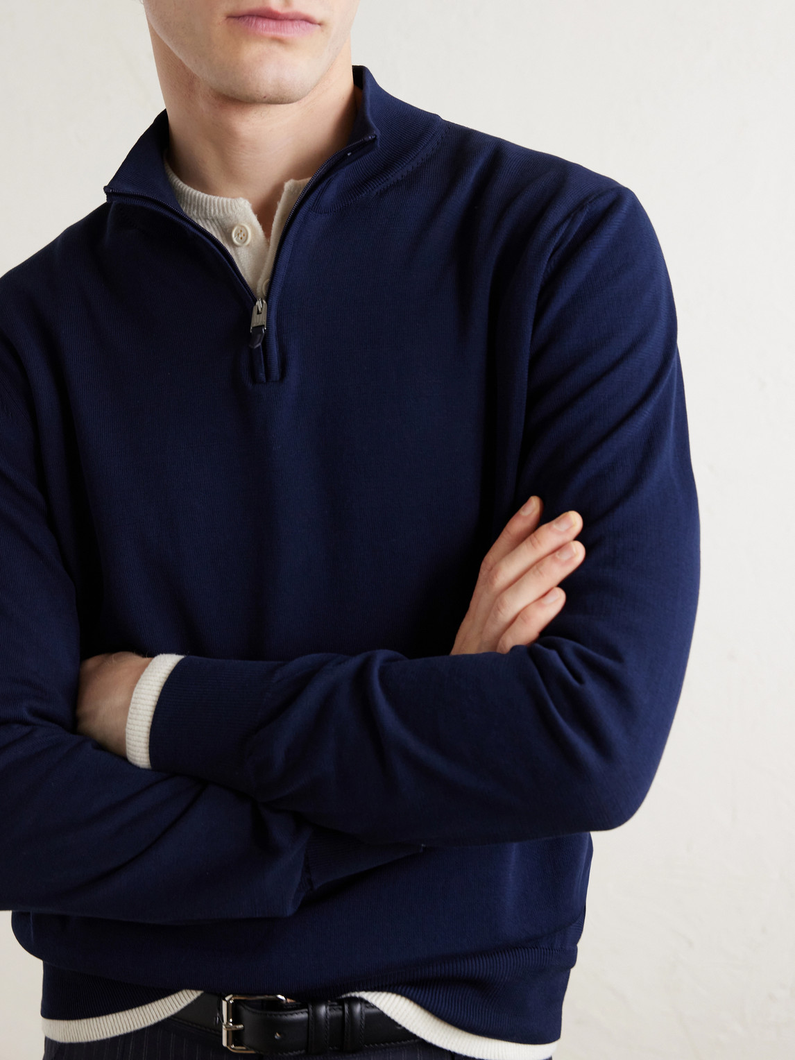 Cotton Half-Zip Sweater