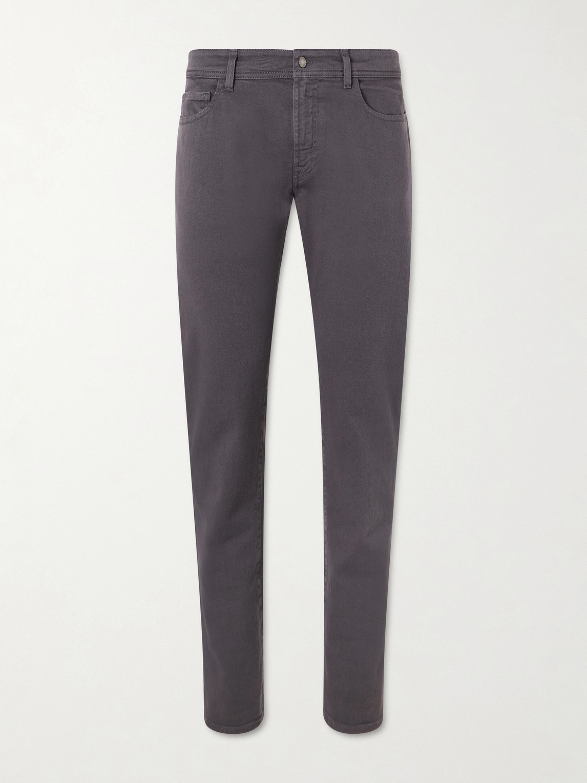 Canali Straight-leg Garment-dyed Jeans In Gray