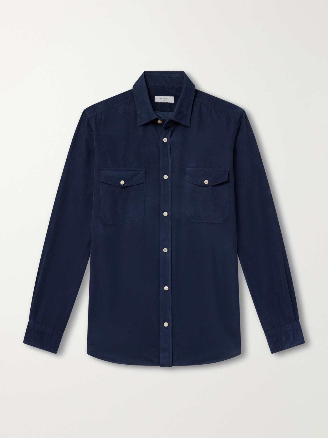 Boglioli Cotton-corduroy Shirt In Blue