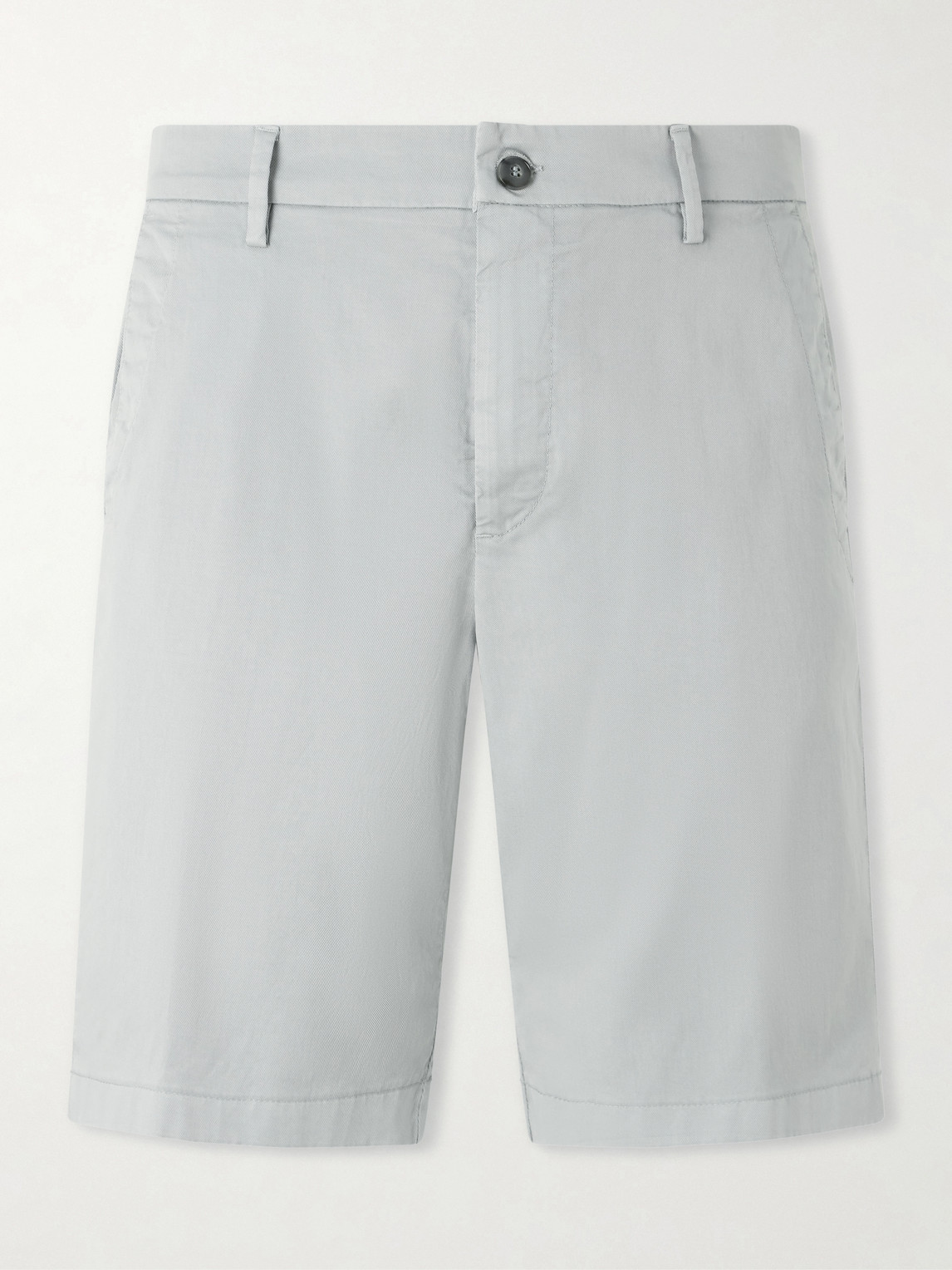 Canali Straight-leg Stretch Cotton-blend Gabardine Shorts In Blue