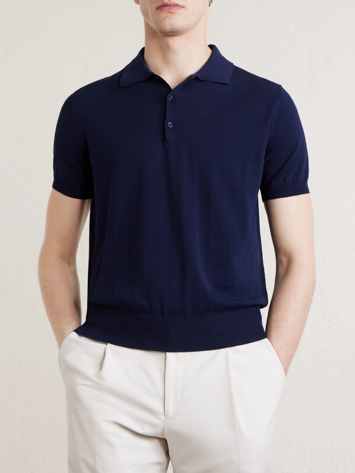  Canali - Cotton Polo Shirt - Men - Blue - It 48 