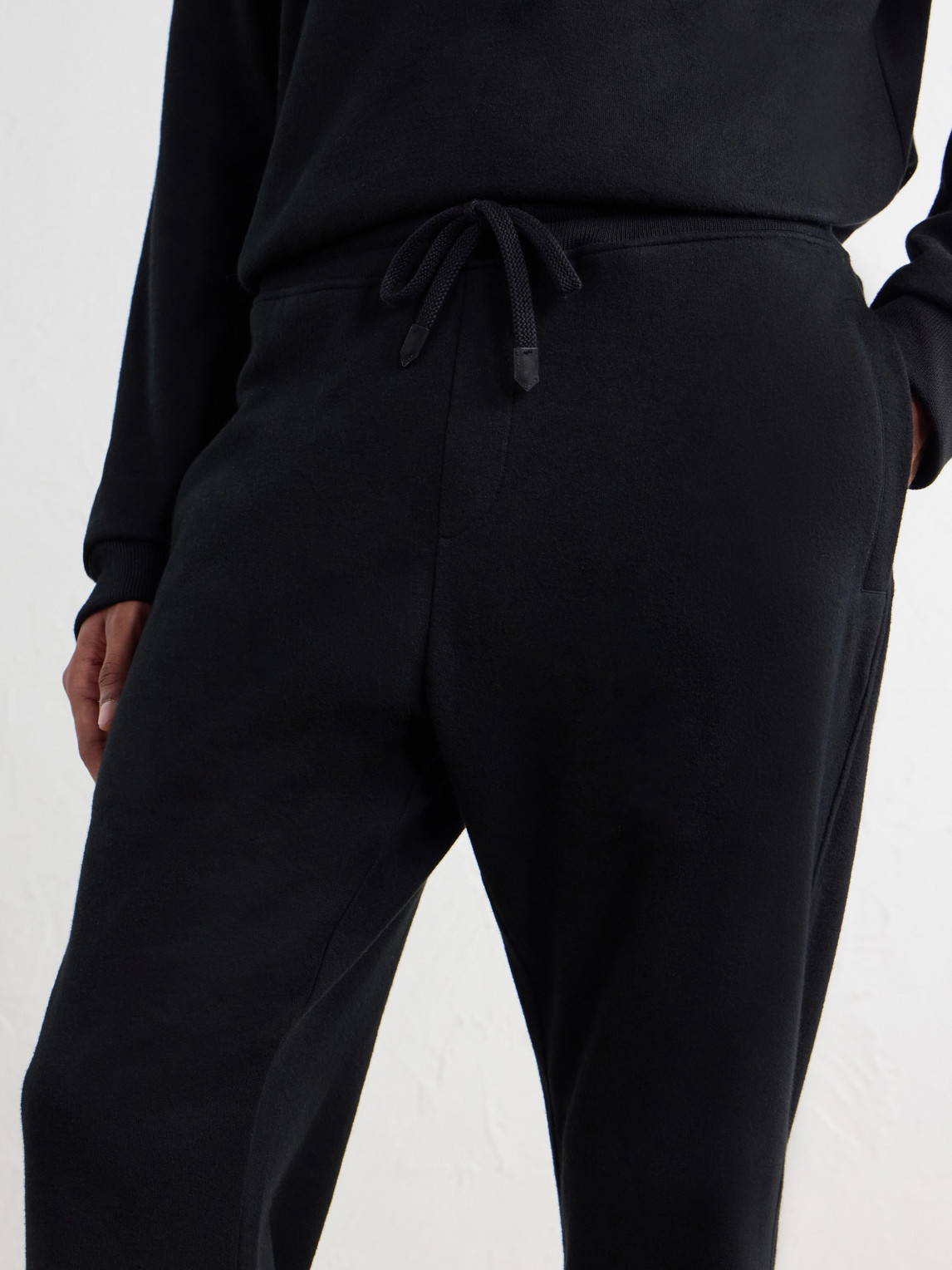 Straight-Leg Cotton And Cashmere-Blend Jersey Drawstring Sweatpants