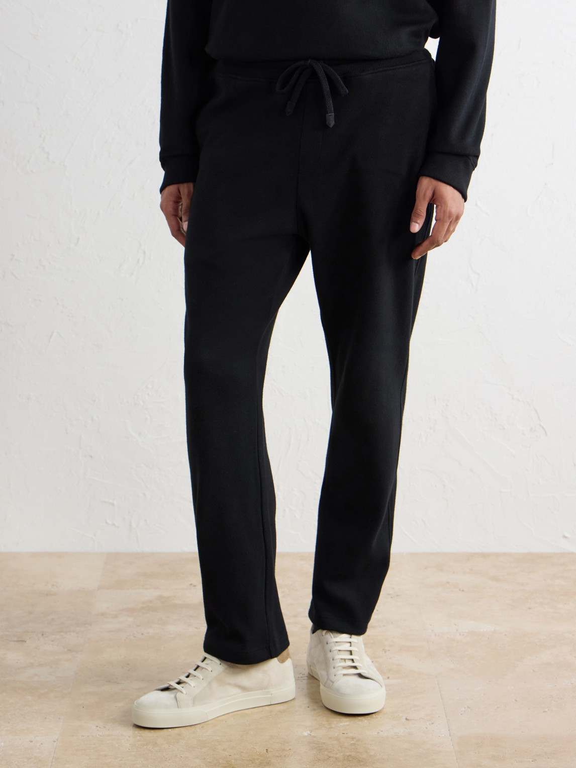 Straight-Leg Cotton And Cashmere-Blend Jersey Drawstring Sweatpants