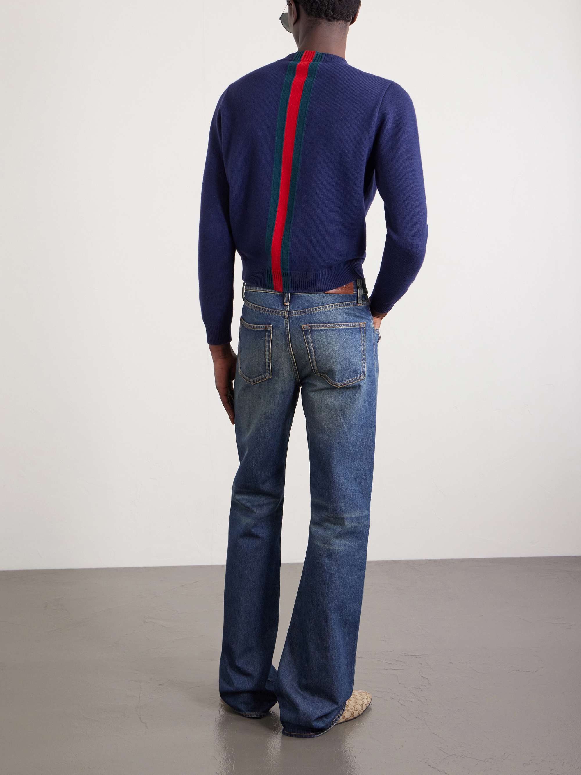 GUCCI Flared Horsebit-Embellished Jeans for Men | MR PORTER