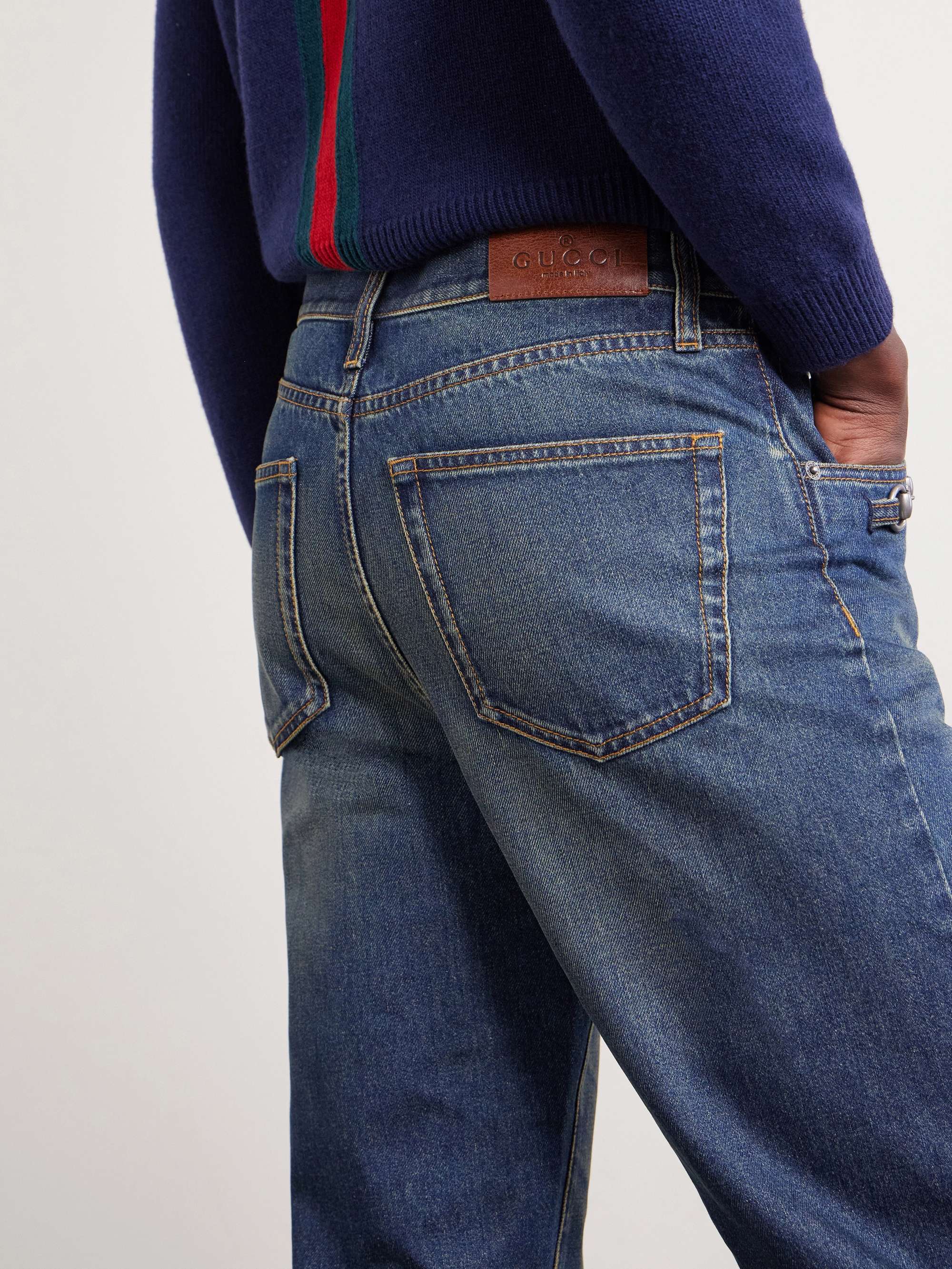 M*B様 GUCCI Classic Denim / Straight Jean GUCCI Flared Horsebit-Embellished Jeans for Men | MR PORTER