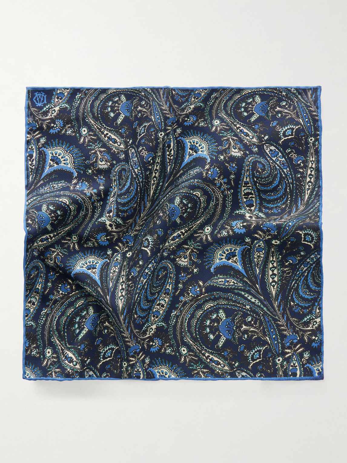  Dunhill - Printed Silk-satin Pocket Square - Men - Blue 