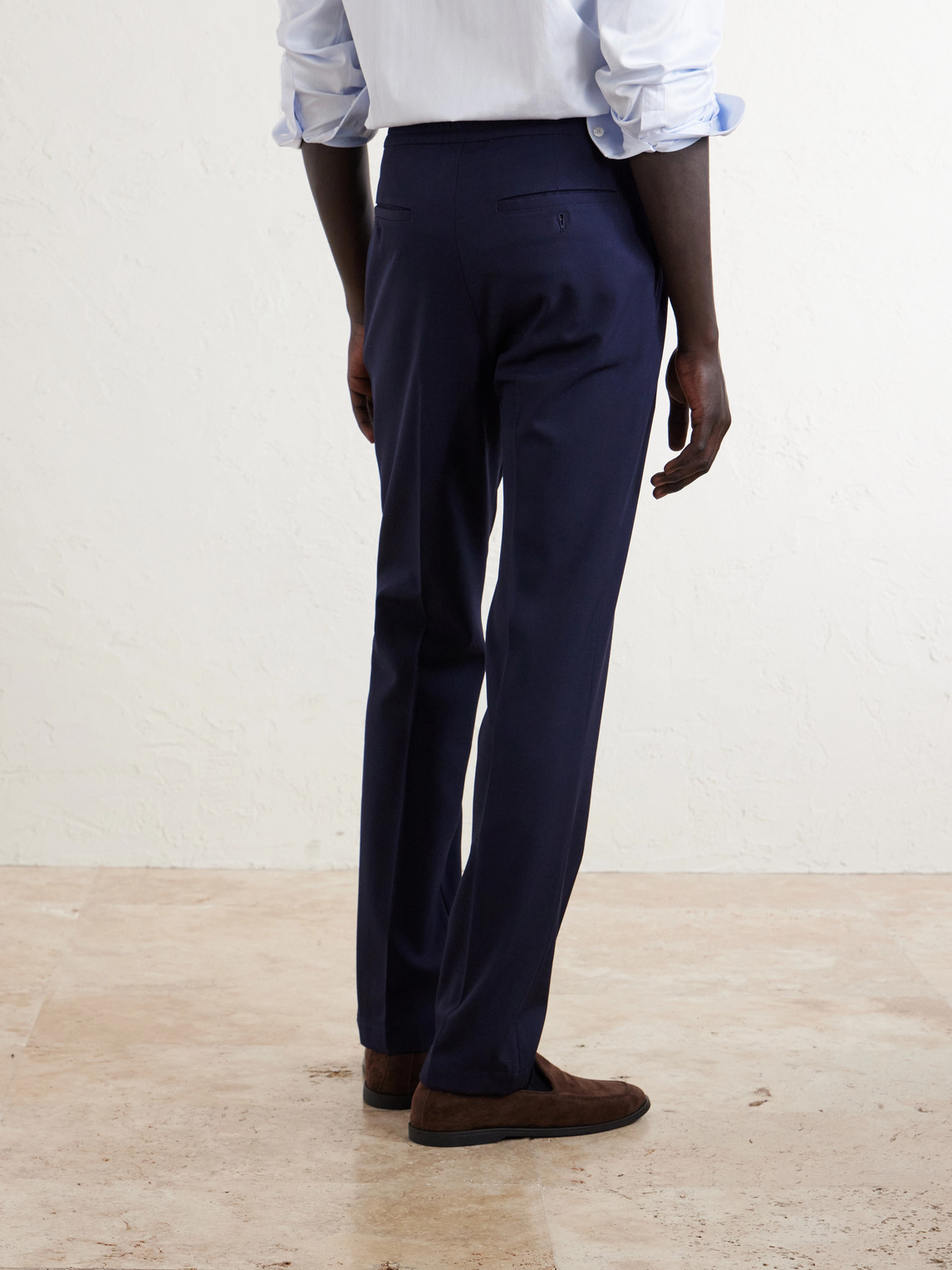 Straight-Leg Pleated Virgin Wool-Twill Trousers