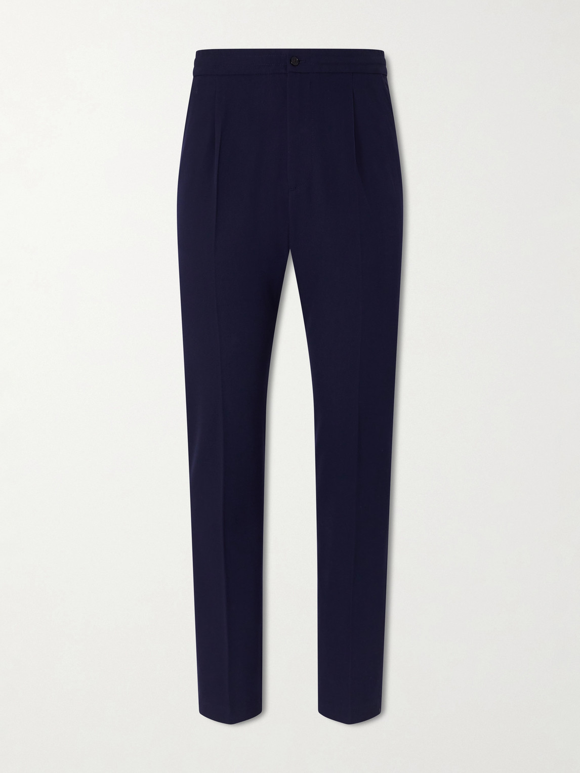 Dunhill Straight-leg Pleated Virgin Wool-twill Trousers In Blue