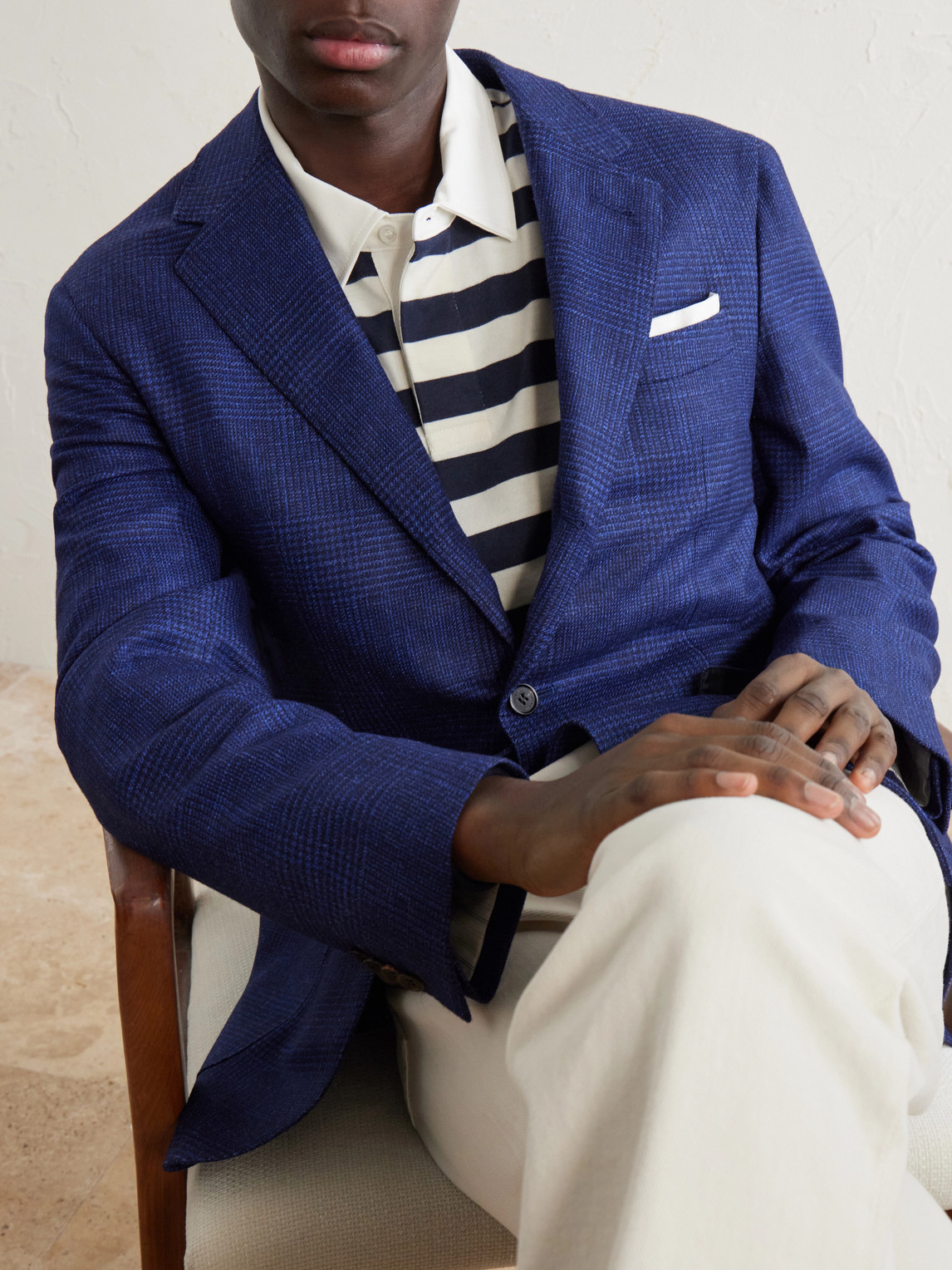 Checked Wool, Silk And Cashmere-Blend Blazer