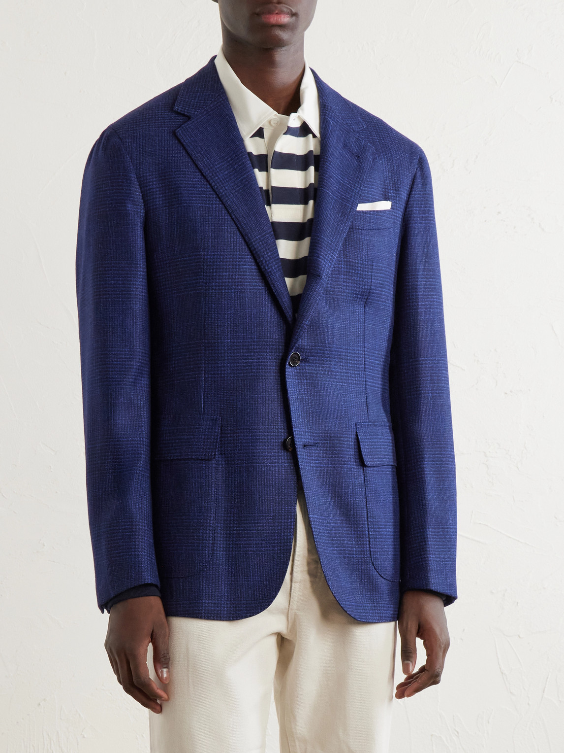 Checked Wool, Silk And Cashmere-Blend Blazer