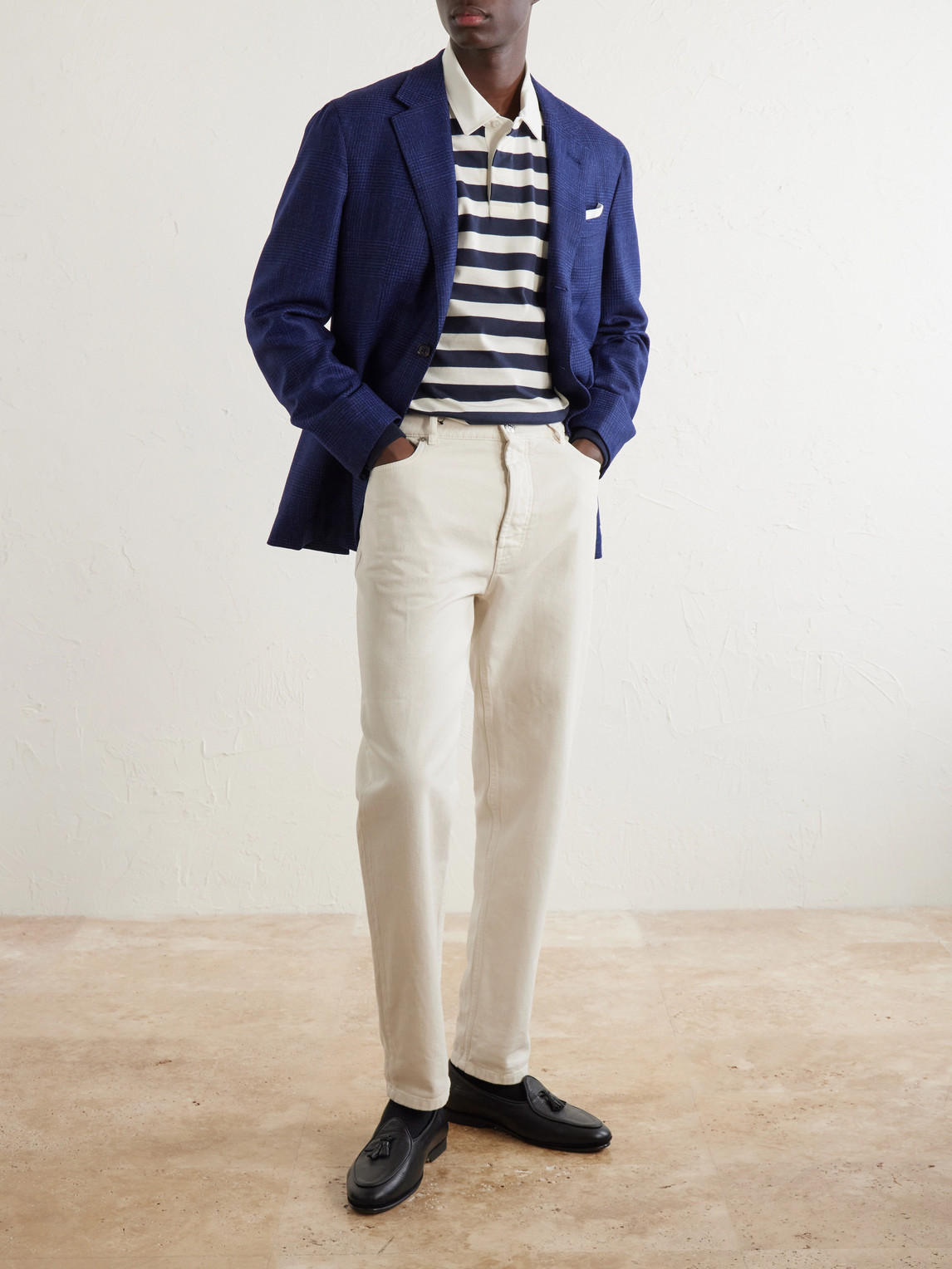 Checked Wool, Silk And Cashmere-Blend Blazer