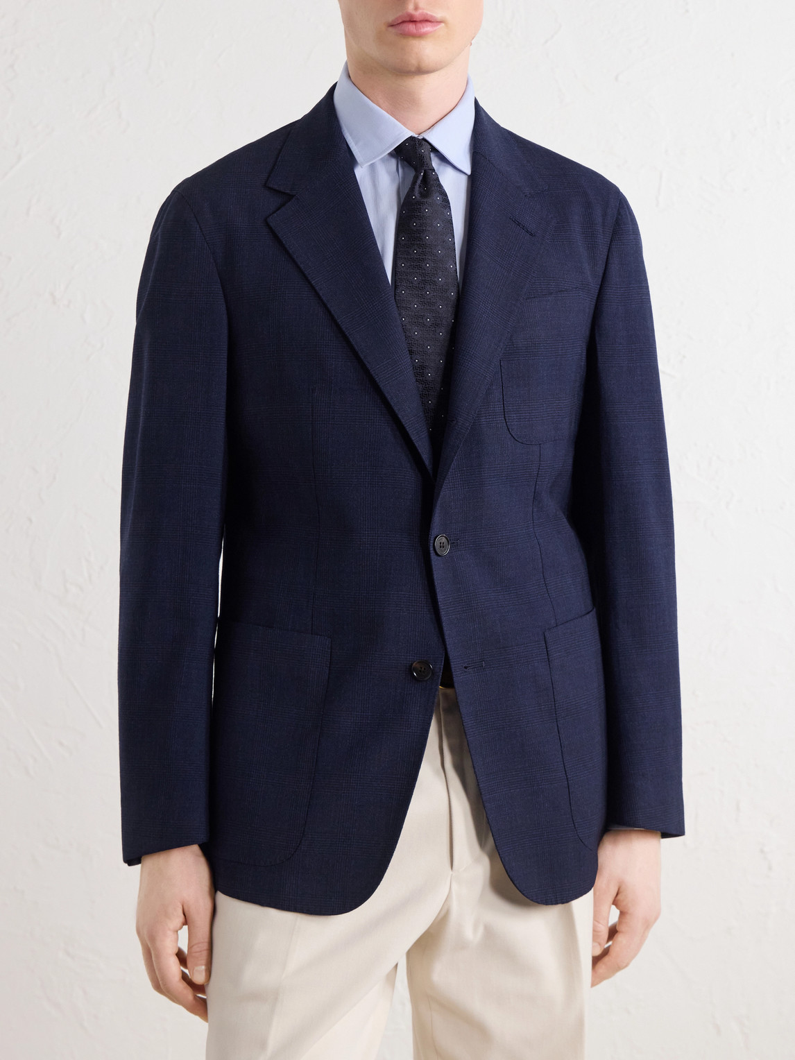 Prince Of Wales Checked Wool And Mohair-Blend Blazer
