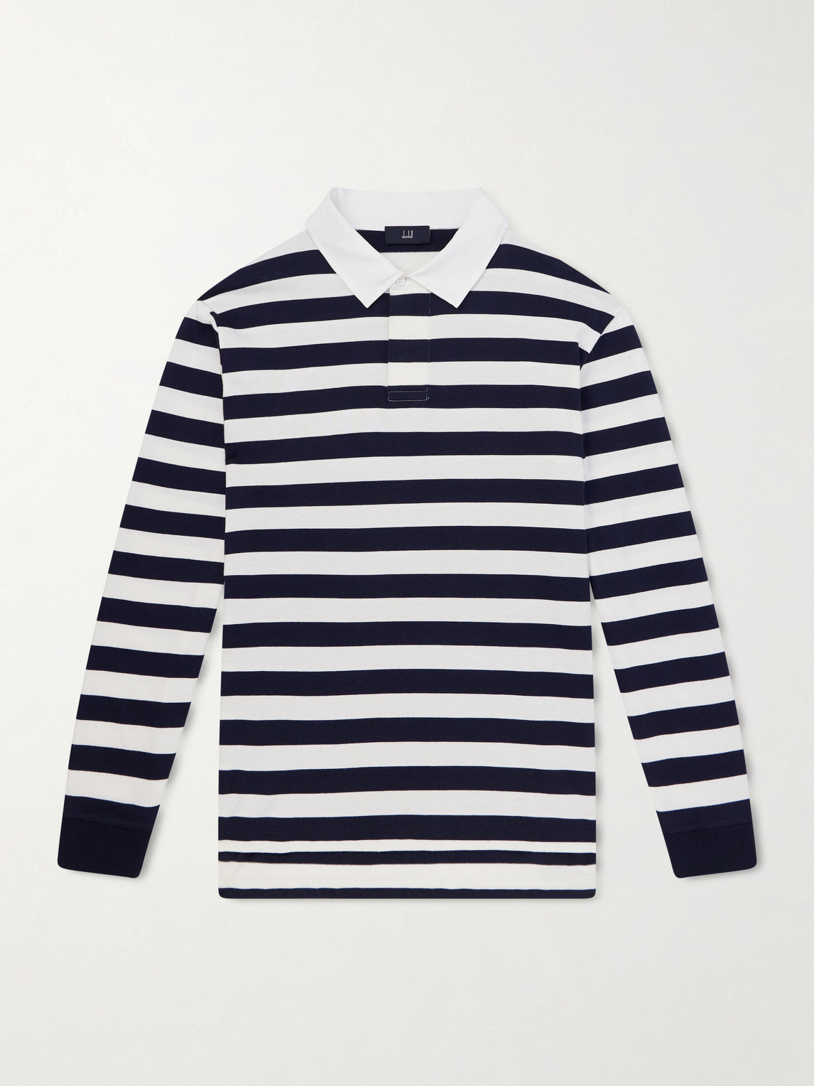dunhill Striped Cotton and Cashmere Polo Shirt - Men