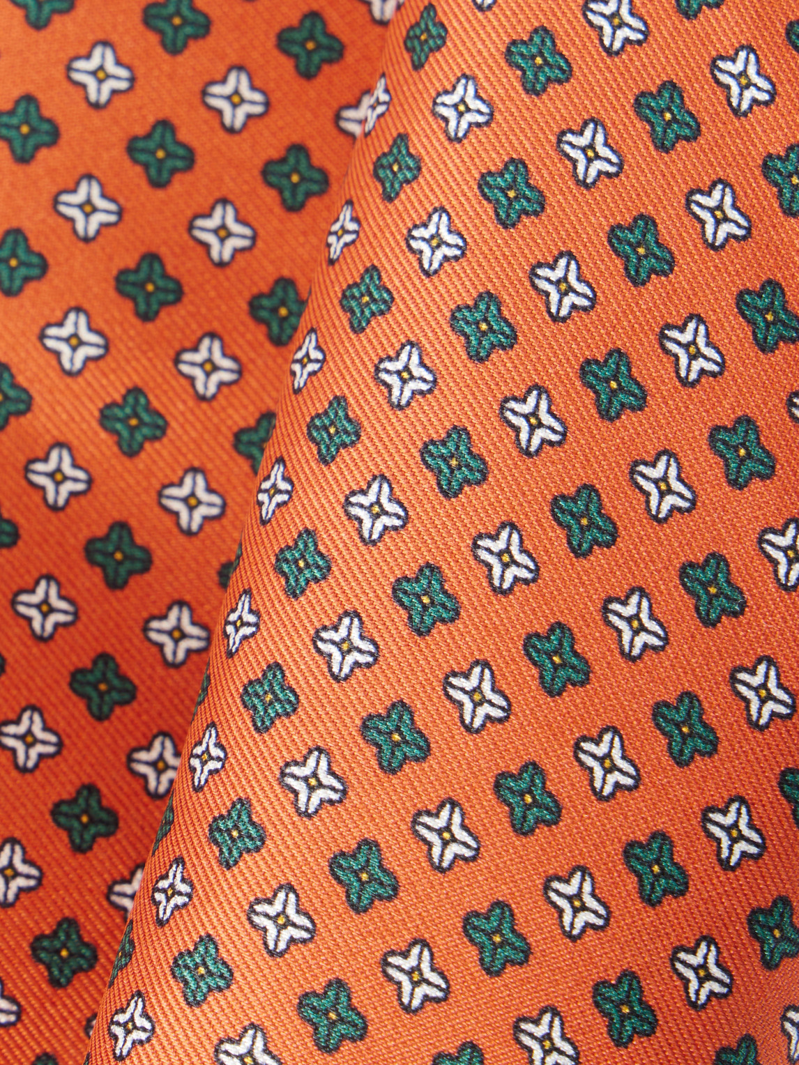  De Petrillo - Printed Silk-twill Pocket Square - Men - Orange 