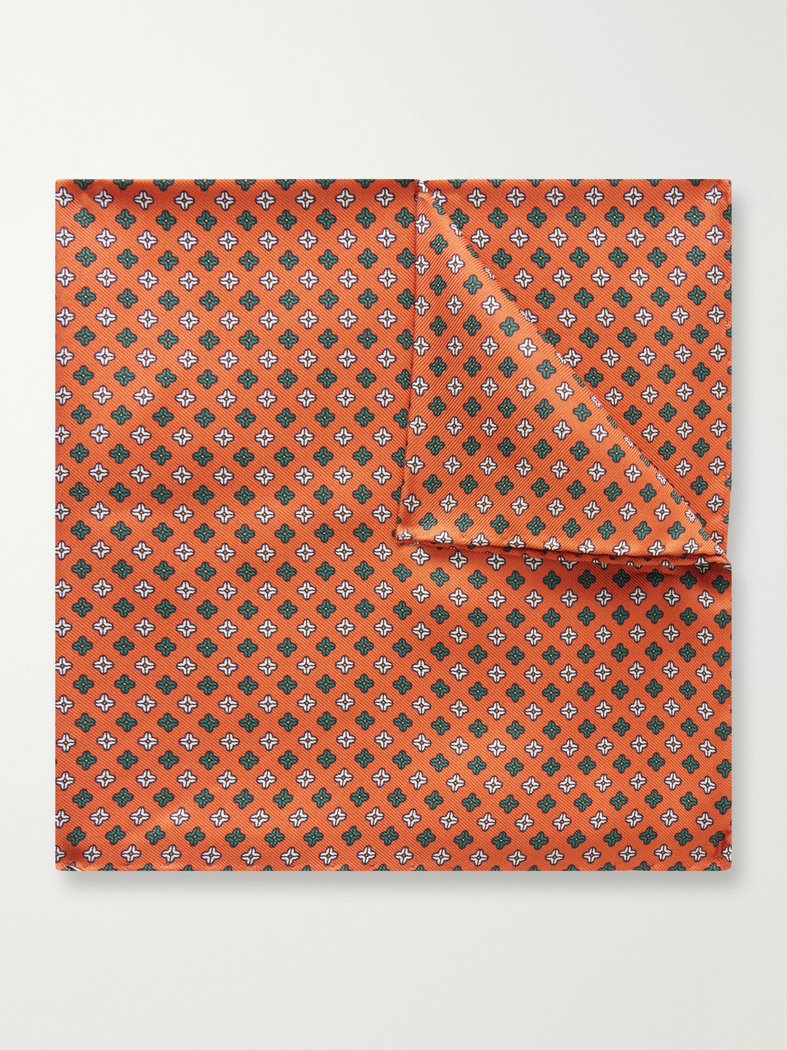 De Petrillo Printed Silk-twill Pocket Square In Purple