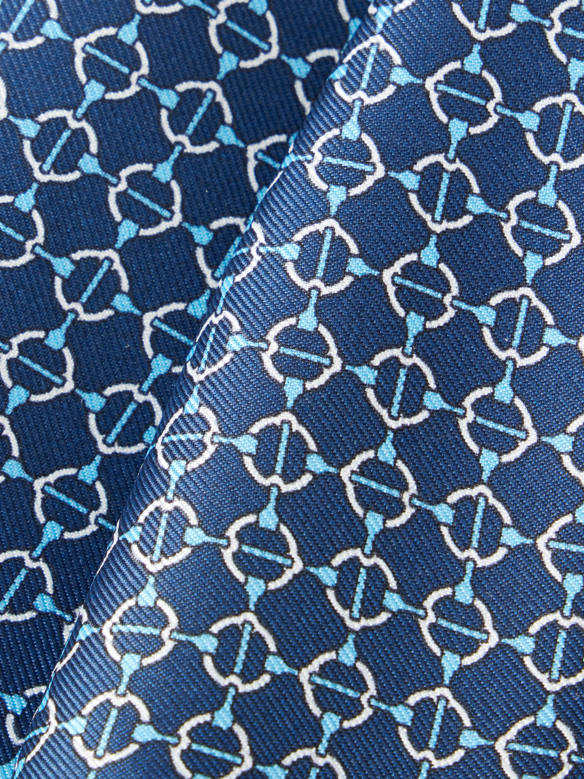  De Petrillo - Printed Silk-twill Pocket Square - Men - Blue 