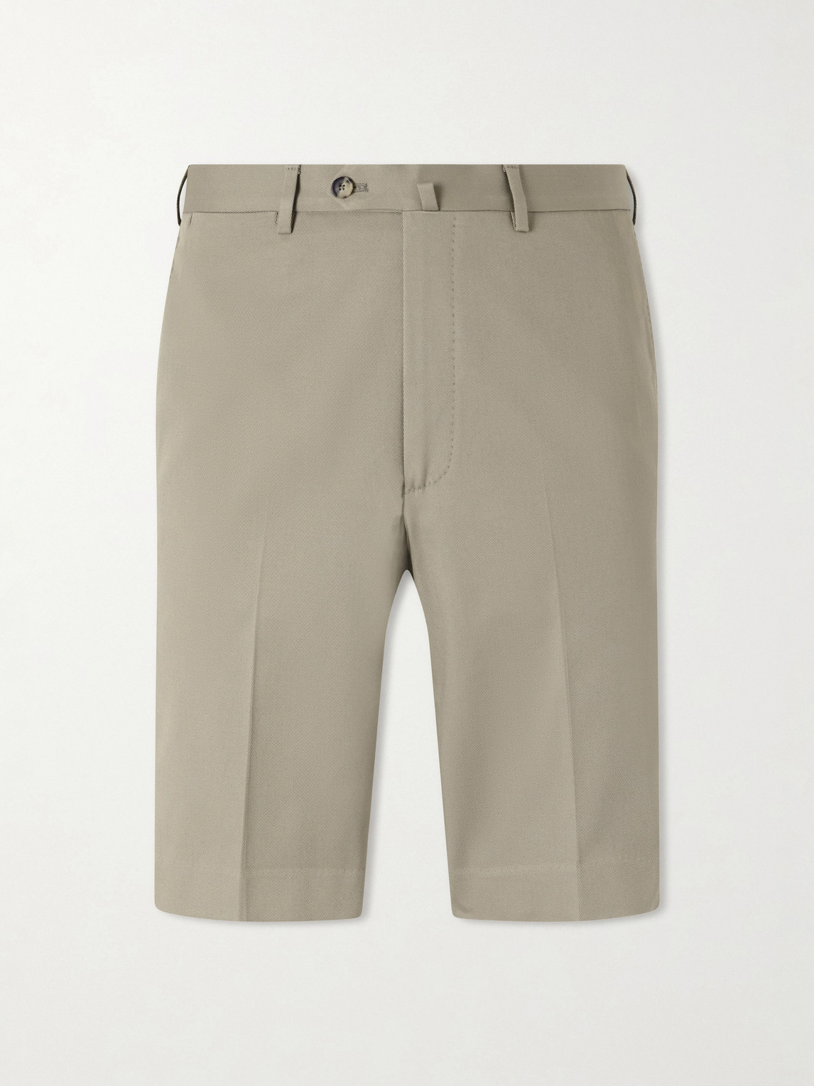 De Petrillo Straight-leg Cotton-blend Twill Shorts In Brown
