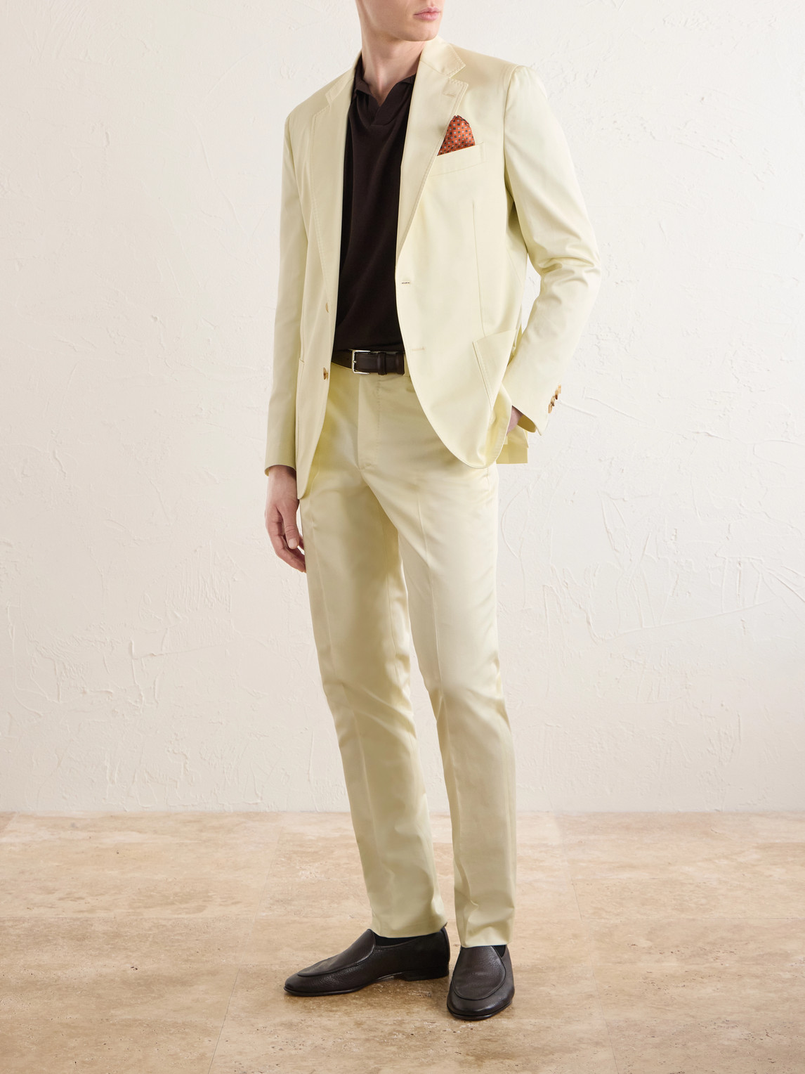 Tapered Cotton-Twill Suit Trousers