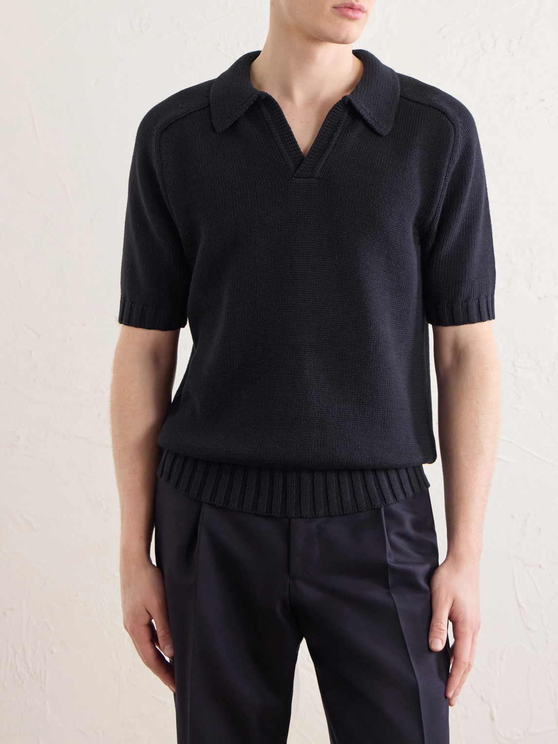 Knitted Cotton Polo Shirt