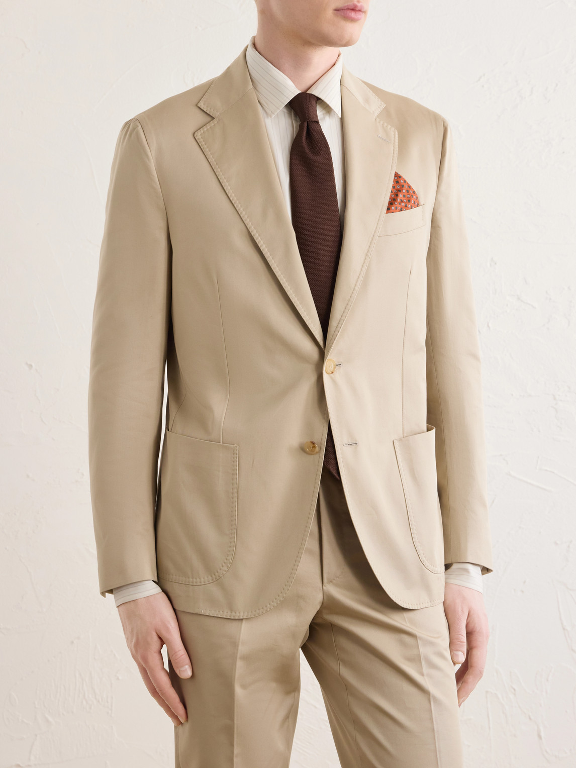  De Petrillo - Cotton Suit Jacket - Men - Neutrals - It 46 