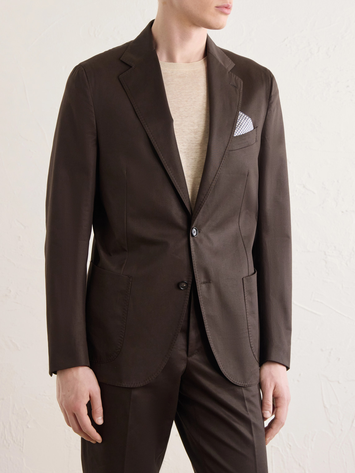  De Petrillo - Cotton Suit Jacket - Men - Brown - It 46 