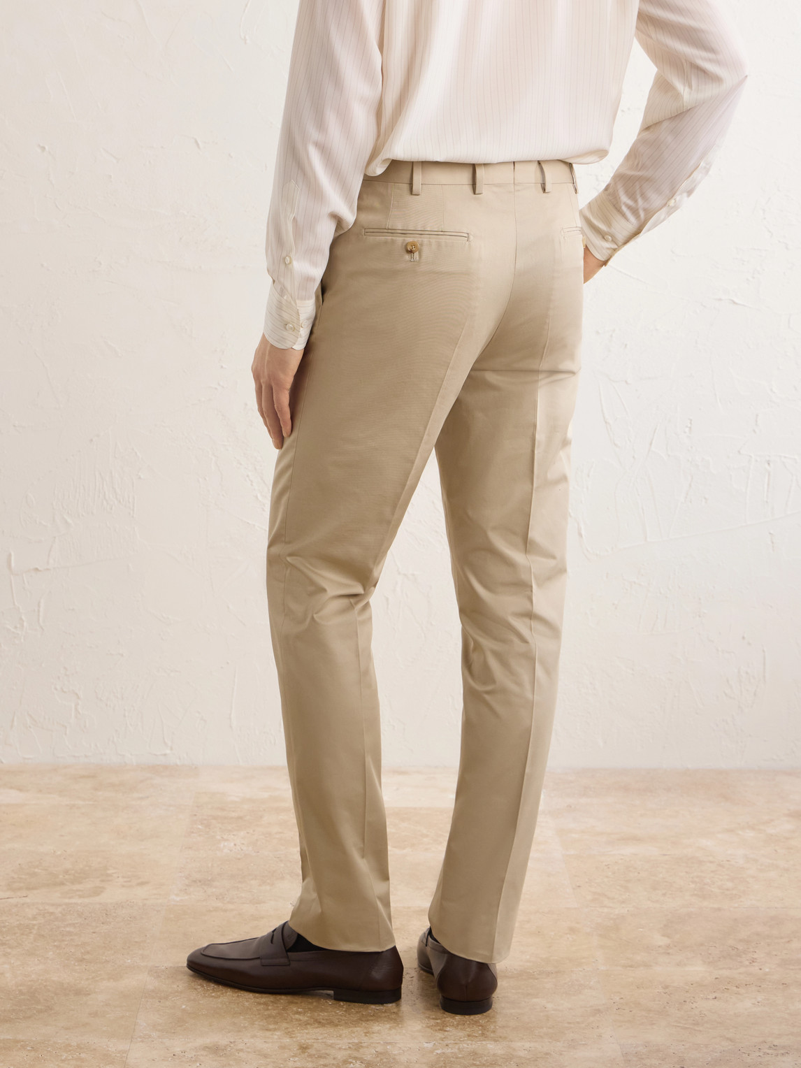 Tapered Cotton-Twill Suit Trousers