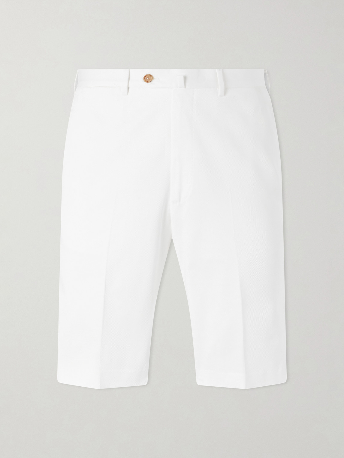 De Petrillo Straight-leg Cotton-blend Twill Shorts In White