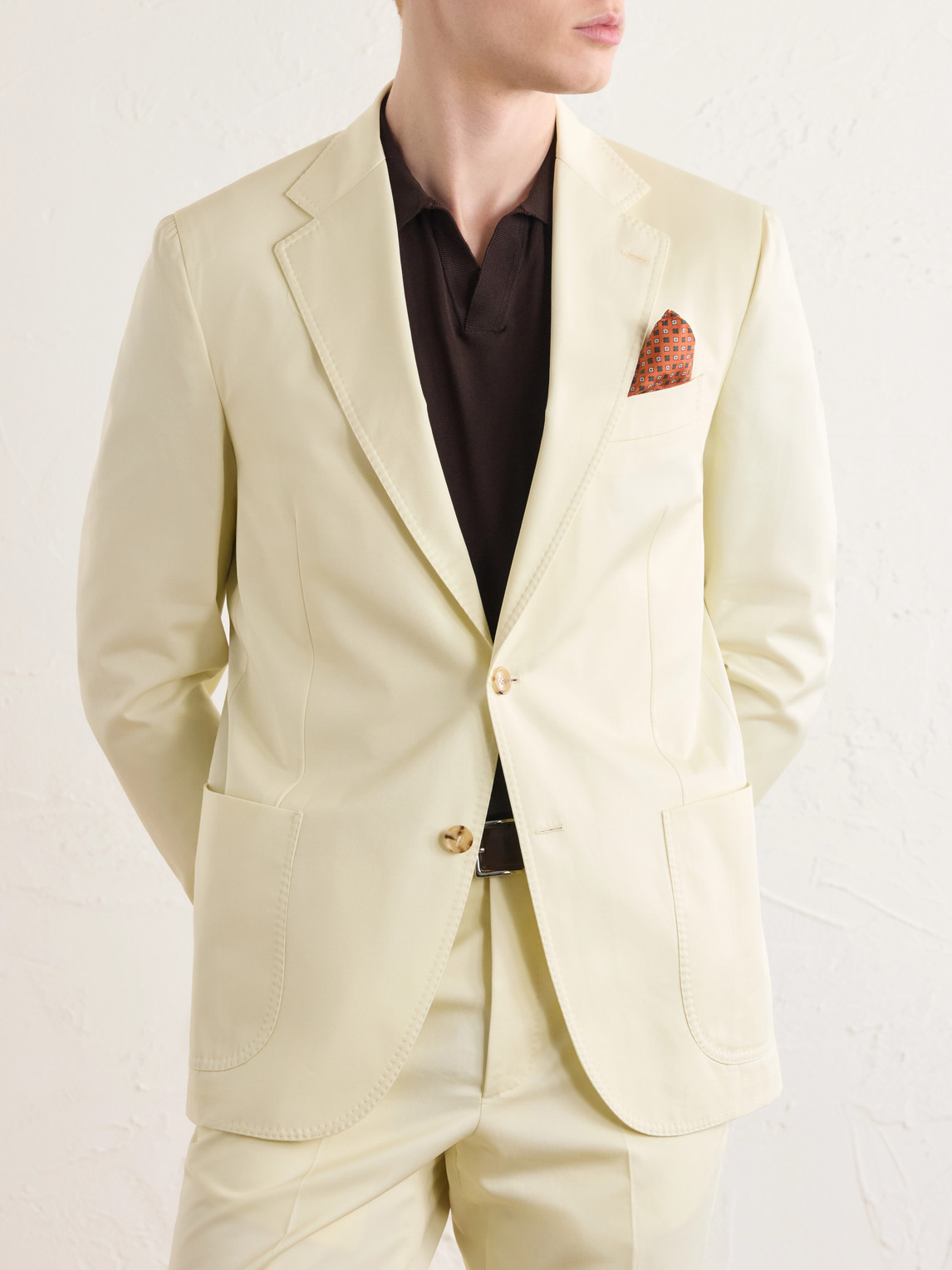  De Petrillo - Cotton-twill Suit Jacket - Men - Neutrals - It 46 