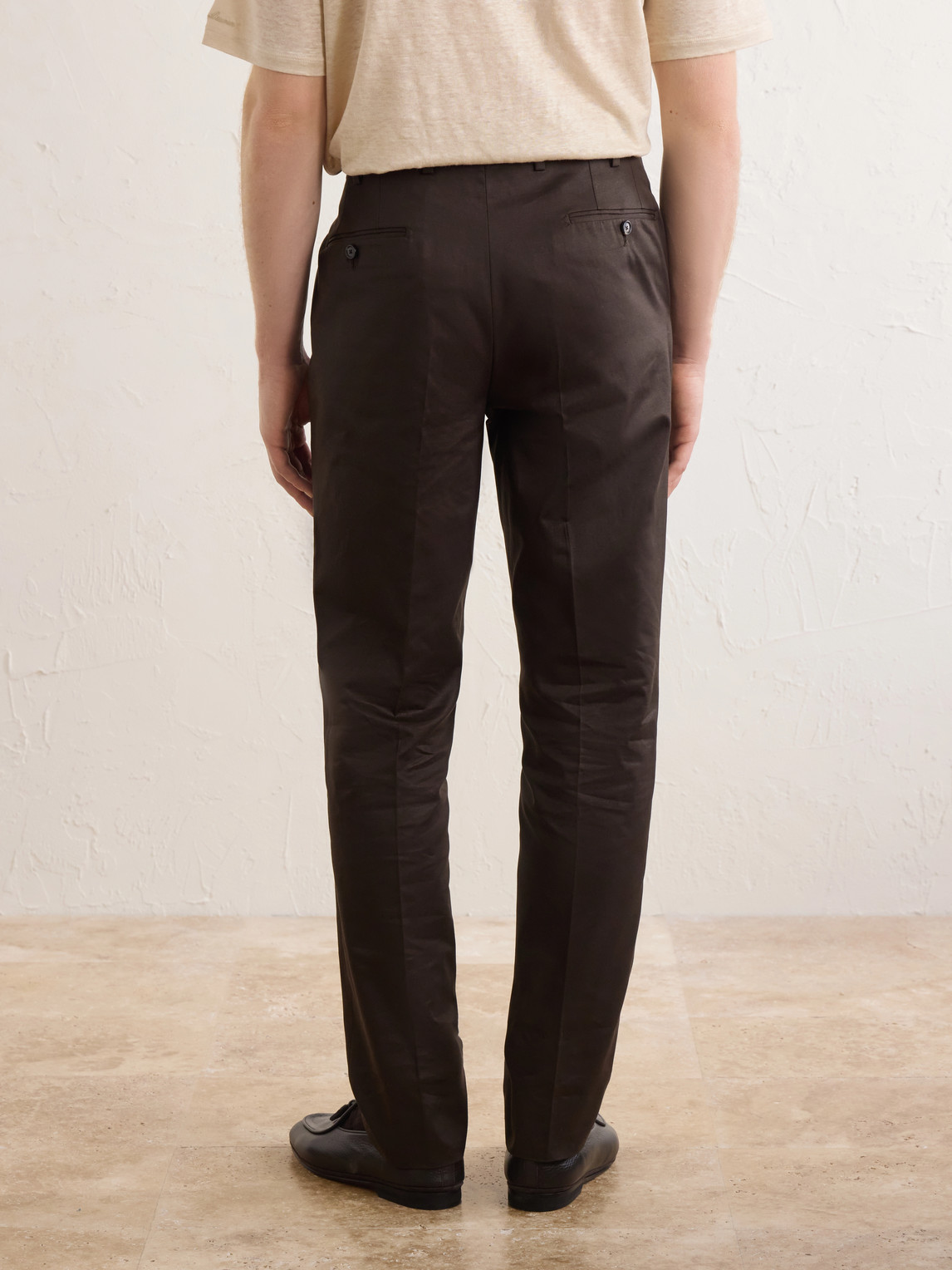 Tapered Cotton-Twill Suit Trousers