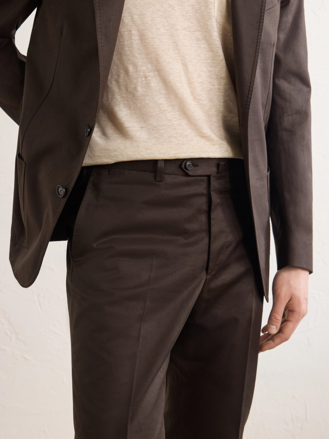 Tapered Cotton-Twill Suit Trousers
