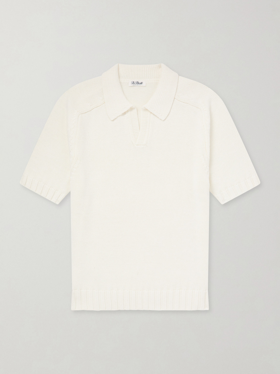 De Petrillo Knitted Cotton Polo Shirt In White