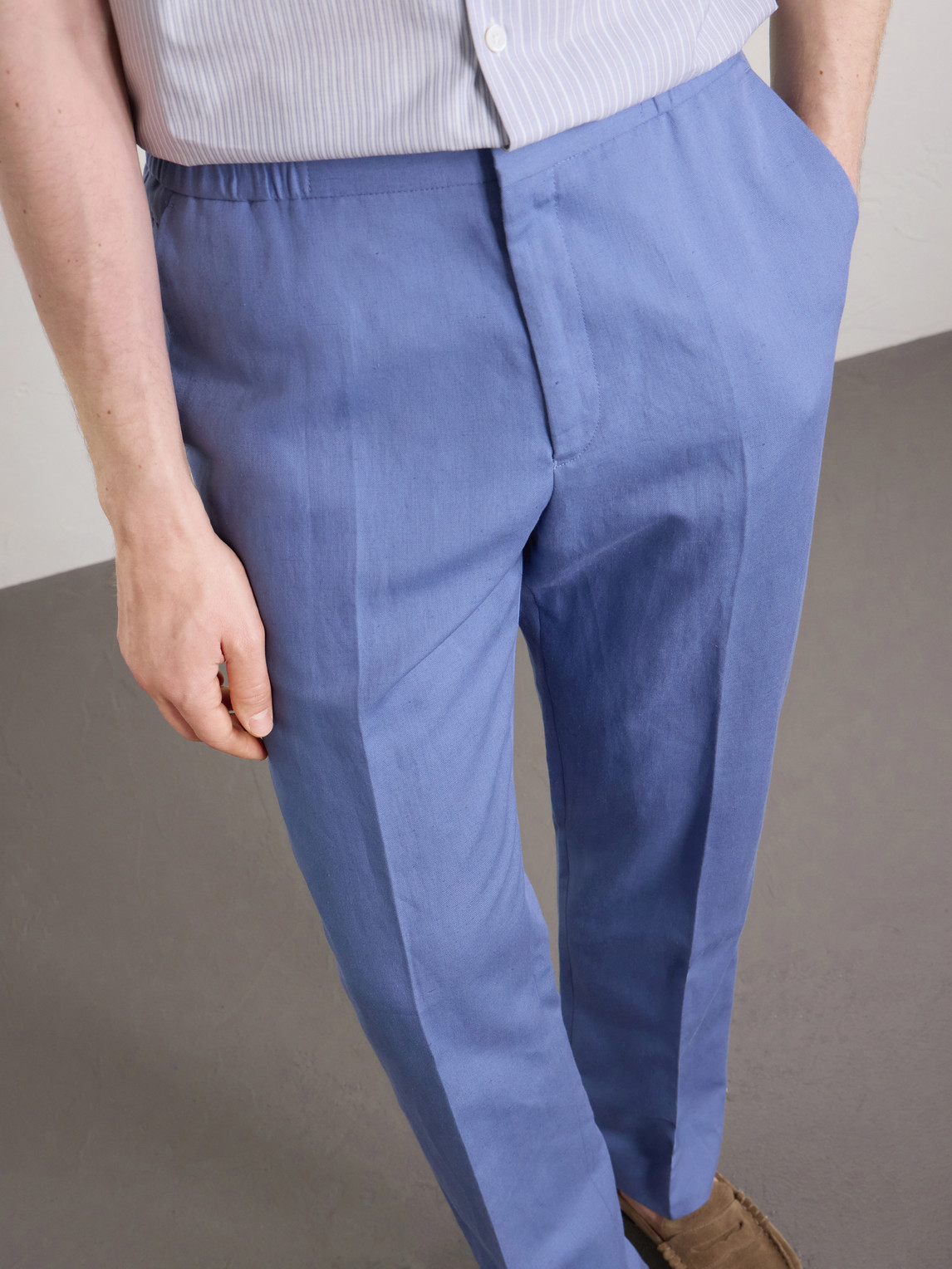 Straight-Leg Cotton, Linen And Lyocell-Blend Trousers