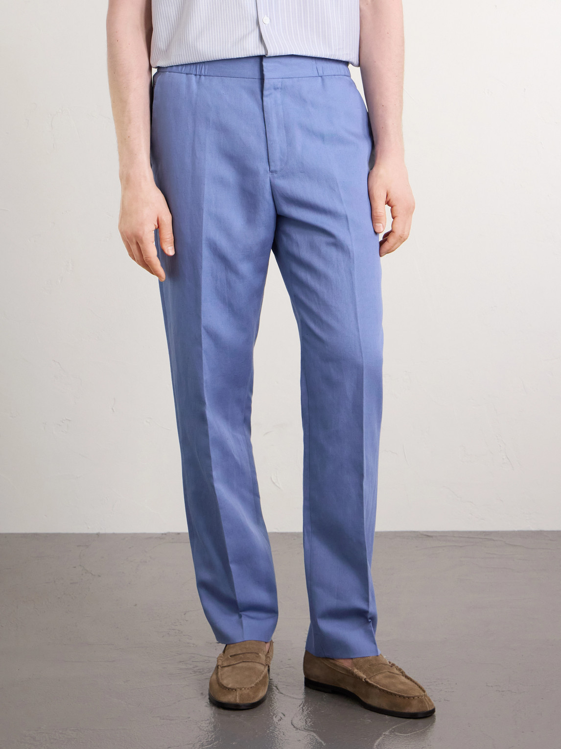 Straight-Leg Cotton, Linen And Lyocell-Blend Trousers